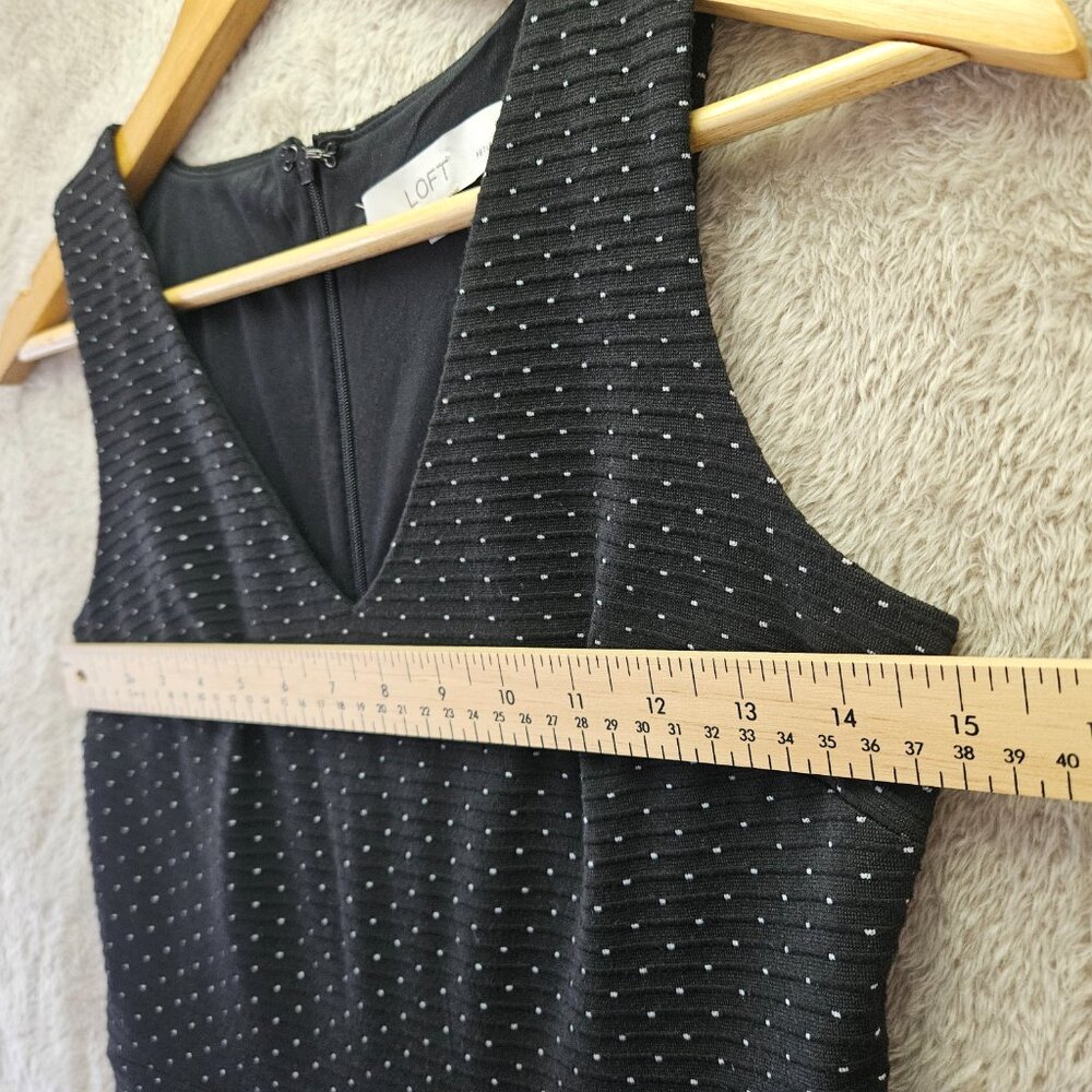 LOFT Black and White Polka Dot Sleeveless Dress Women's Size 0P Petite w/pockets - Picture 8 of 9